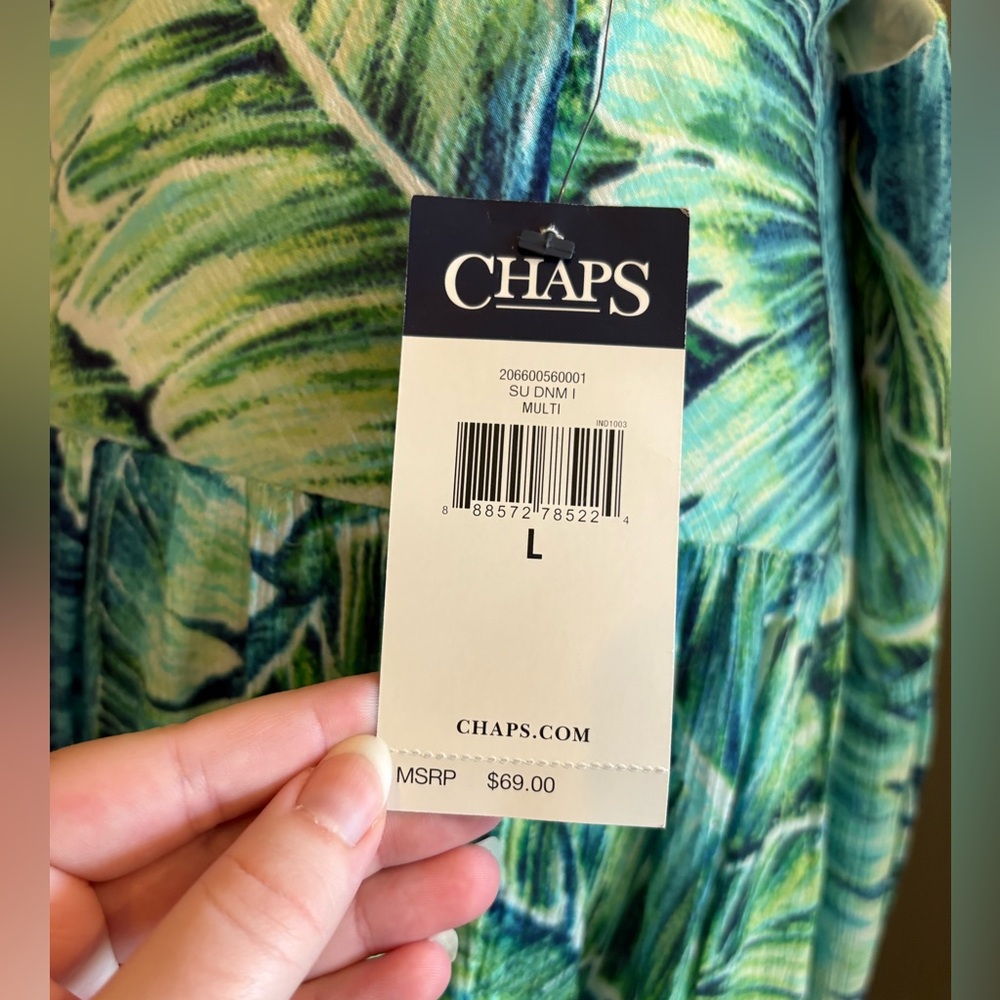 NWT Chaps Blue Tropical Maxi Skirt - Picture 3 of 4